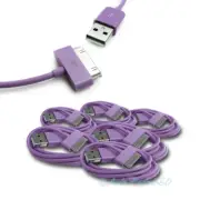 6PCS 6FT USB SYNC DATA POWER CHARGER CABLES IPAD IPHONE IPOD CLASSIC NANO PURPLE