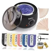Waxing Kit,Wax Warmer for Painless Hair Removal, Home Wax Kit with 5 Bags
