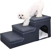 Pet Storage Stairs, Non-Slip Pet Ramp, Folding Stairs with Storage Box Design, Durable Multifunctional Stairs for Dogs Cats Climbing
