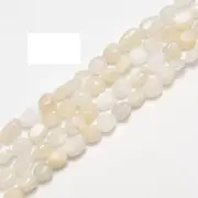 Cream White Moonstone Pebble Nugget Beads Approx 6-9mm 15.5" Strand