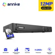 ANNKE 4K 12MP 8CH NVR Recorder Instant Alert for PoE Security Camera System