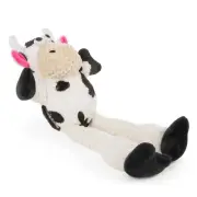 goDog Checkers Small Plush Dog Toy White with Squeaker Soft Durable Cuddly