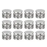 12pcs Metal Spring Cord Locks Toggles Stopper Slider Cord White Nickel