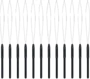 12 Pcs Nano Bead Tool, Tools for Nano Rings, Hair Extension Loop Threader, Nano Bead Threader, Tools for Hair Extensions or Feather Extensions