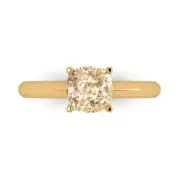 1.5Ct Cushion Cut VVS1 Natural Morganite Solid Gold Solitaire Engagement Ring