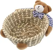 Yardenfun Animal Shaped Bear Storage Basket Woven Basket for Fruits Vegetables Snacks Cute Decor for Rooms Home Organization Ample Capacity