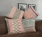 Set of 4 Handwoven Multicolor 45x45 cm Block Printed Pure Cotton Pillow Covers