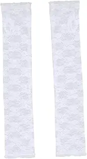 2 Pairs Elbow Sleeves Elbow Protectors Lace Arm Covers Elbow Protection Pads Arm Sleeve White Fingerless