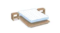 在飛比找眠豆腐優惠-眠豆腐胡桃木床架（無床頭板）＋床頭櫃 ｜標準雙人