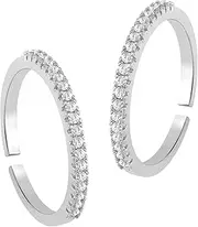 [Aheli] Silver Plated White Cubic Zirconia Studded Adjustable Toe Ring Stylish Bichiya Daily Regular Fancy Jewelry for Women, Adjustable, Brass, No Gemstone