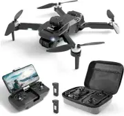 Foldable Drone 1080P Camera 2 Batteries Altitude Hold Black
