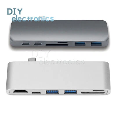 USB C 3.0 Hub Type-C To 4K*2K HDMI Charging Card Reader Adapter MacBook ProUS