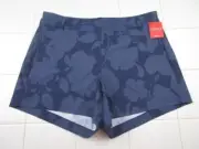 Spanx Sunshine Collection Shorts 4" Floret Navy Women's Large Stretch UPF 50+