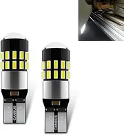 GKmow 2 PCS Car T10 LED Width Indicator Light, 3014-30SMD High-energy Spotlight License Plate Light Reversing Light, FPC Constant Current Heat-resistant Replacement Bulb, Universal for Cars (White)