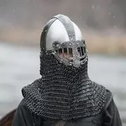 Medieval Bascinet Viking Style Helmet 14 Gauge Helmet With Chain mail