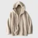 【米蘭精品】羊羔毛外套保暖夾克(冬季簡約風連帽女外套3色74go11)