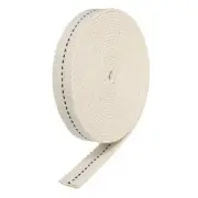 Cotton Oil Lamp Wick 15mm Flat Wide 5Meter/16.4Ft Long with Black Stitch, 1 Roll