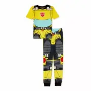 Boys Transformers Costume Pajamas Bumblebee Shirt Pant PJ Set Kids - Size 4