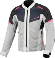 Macna Orcano 2.0 Ladies Motorcycle Textile Jacket, black-grey-pink, Size XS for Women Black Grey Pink