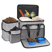 Dog Travel Bag, Dog Bags for Traveling with 2 Collapsible Dog Bowls, 2 Dog