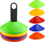 50 Pcs Mark Disk, Soccer Cones with Holder for Training, Football, Sports, Field