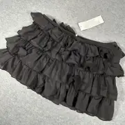 Urban Outfitters Out From Under Cammy Ruffle Skort Womens XS Black Tiered Mini