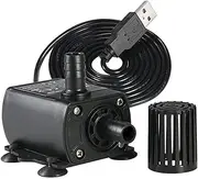 Generic Mini Submersible Water Pump, Pond Pump Replacement, Waterproof USB Fountain Pump, V for Sump, Pet Water Dispenser, Hydroponics