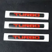 3x Black Red Matte TURBO Small Metal Decal Sticker Badge Emblem Trunk Coupe Type (for: Peugeot)