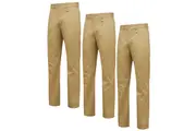 3 x Hard Yakka Mens Core Relaxed Fit Stretch Work Pants Y02596 - Khaki