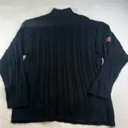 SouthPole Mens 4XL Black Turtle Mock Neck Pullover Sweater Ribbed Deadstock