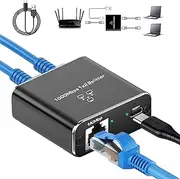New Ethernet Splitter High Speed, 1000Mbps Ethernet Splitter 1 to 2 [2 Devices Simultaneously Networking], Gigabit Internet Splitter with USB Power Cable, LAN Splitter for Cat5/5e/6/7/8 Cable
