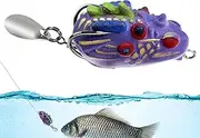 Topwater Frog Lures | Realistic Soft Lure Double Hook Floating Bait with Sequin - Portable Attractive Fishing Supplies for Freshwater Saltwater