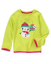 在飛比找Yahoo!奇摩拍賣優惠-美國GYMBOREE正品Snowman Tee 雪人長袖包屁