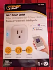Power Zone Wi-Fi Smart Outlet 0052530 Plug w/ Voice Control (1 Pack) Indoor NEW