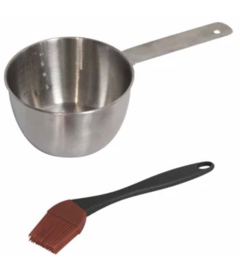NEW 2 piece Basting Brush Stainless Bowl Set BBQ Brushes Grilling Grill Tool