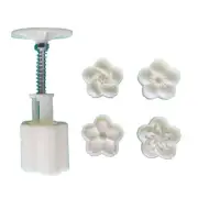 Round Flower Shape Moon Cake Mould Hand Pressure Cookies Cutter Smooth Enjoy Fun