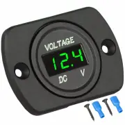 DC 12V 24V Digital LED Car Round Voltage Meter Panel Waterproof Voltmeter Tester LED Digital Display Mounting Plate Volt