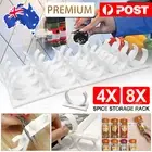 upto 8x Kitchen Spice Gripper Strip Jar Rack Organiser Storage Holder Wall