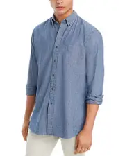 Peter Millar Crown Tamworth Chambray Long Sleeve Button Front Shirt