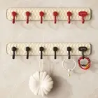 Wall Mount Sundries Storage Hook 6 Hooks Hanging Coat Rack Kitchen