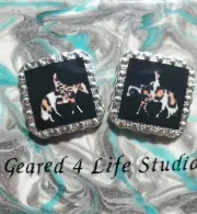 Cheeta horse Bling Custom Screwback Leather Craft Conchos: Geared 4 Life Conchos