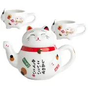 Cat Tea for One Set Ceramic Teapots Decorative Teacup Travel