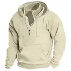 Men Hoodies Long Sleeve Sweatshirt Mens Retro Drawstring Winter Plain Pullover