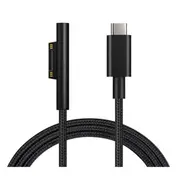 Surface Connect to USB-C Cable - 1.8m - Black 15V/3A PD Charging - Braided Nylon - Surface Pro 7/6/5/4/3 / Go 2/1 / Laptop 3/2/1 / Book 1 [CABOEM0067]