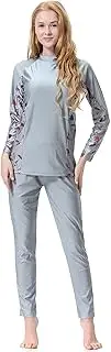 [WOWDECOR] Muslim Swimming Costume Women Girls, 2 Pieces Long Sleeve Modest Swimwear Burkini