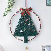 在飛比找蝦皮商城精選優惠-優選好物 diy聖誕樹手編掛毯棉繩編織掛飾材料包聖誕節禮物鈴