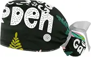 [WOSHJIUK] Working Hat 2 Pack Scrub Caps for Women,Garden and Tropical Flower,Tie Back Cap Adjustable Scrub Hat