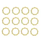 12 Napkin Rings Bamboo Knuckles Gold Napkin Holder for Table Decoration,5497