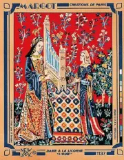 Canvas Penelope Antique Lady to The Unicorn Hearing 40x50cm