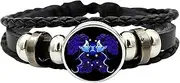 [Bbbabeslk] Gleym Manifestation Bracelet - 12 Constellation Bracelet | Zodiacs Sign Spirit Bracelet, Zodiacs Sign Rope Bracelet, Constellation Sign Wristband, Portable Constellation Zodiacs Leather Bracelet
